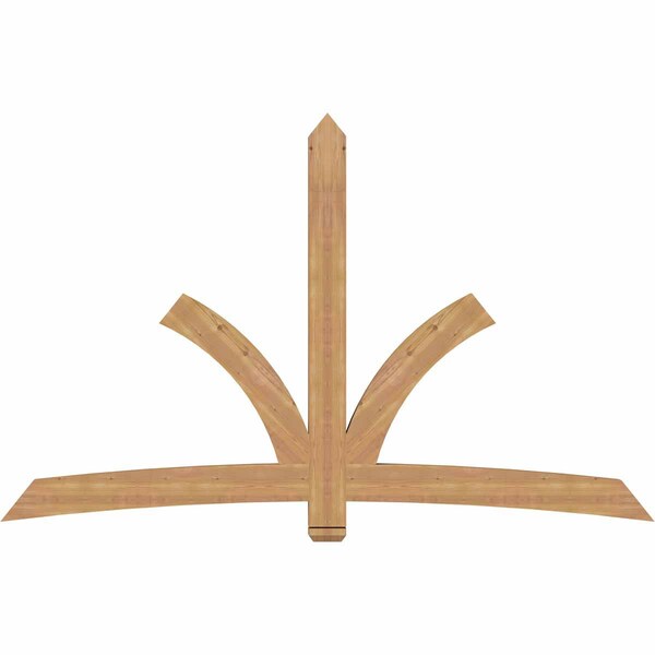 Ekena Millwork Davenport Timber Gable Bracket, Western Red Cedar, 96"W x 60"H x 3 1/2"D x 5 1/2"F, 15/12 Pitch GBW096X60X0406DAV00SWR - main